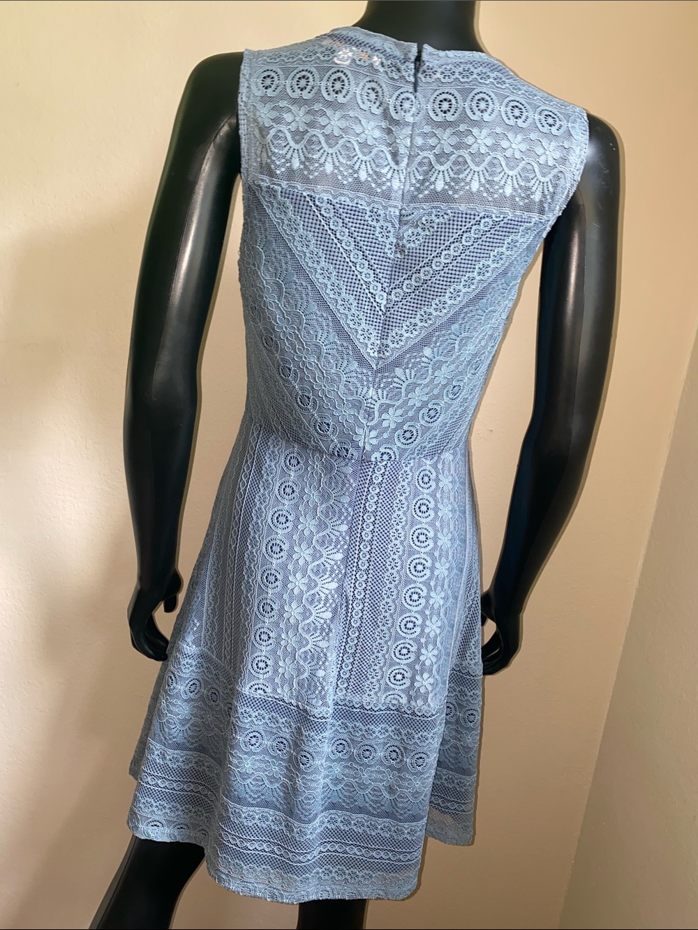 Skies Are Blue Lace Midi Dress in Dusty Blue - Picture 7 of 13